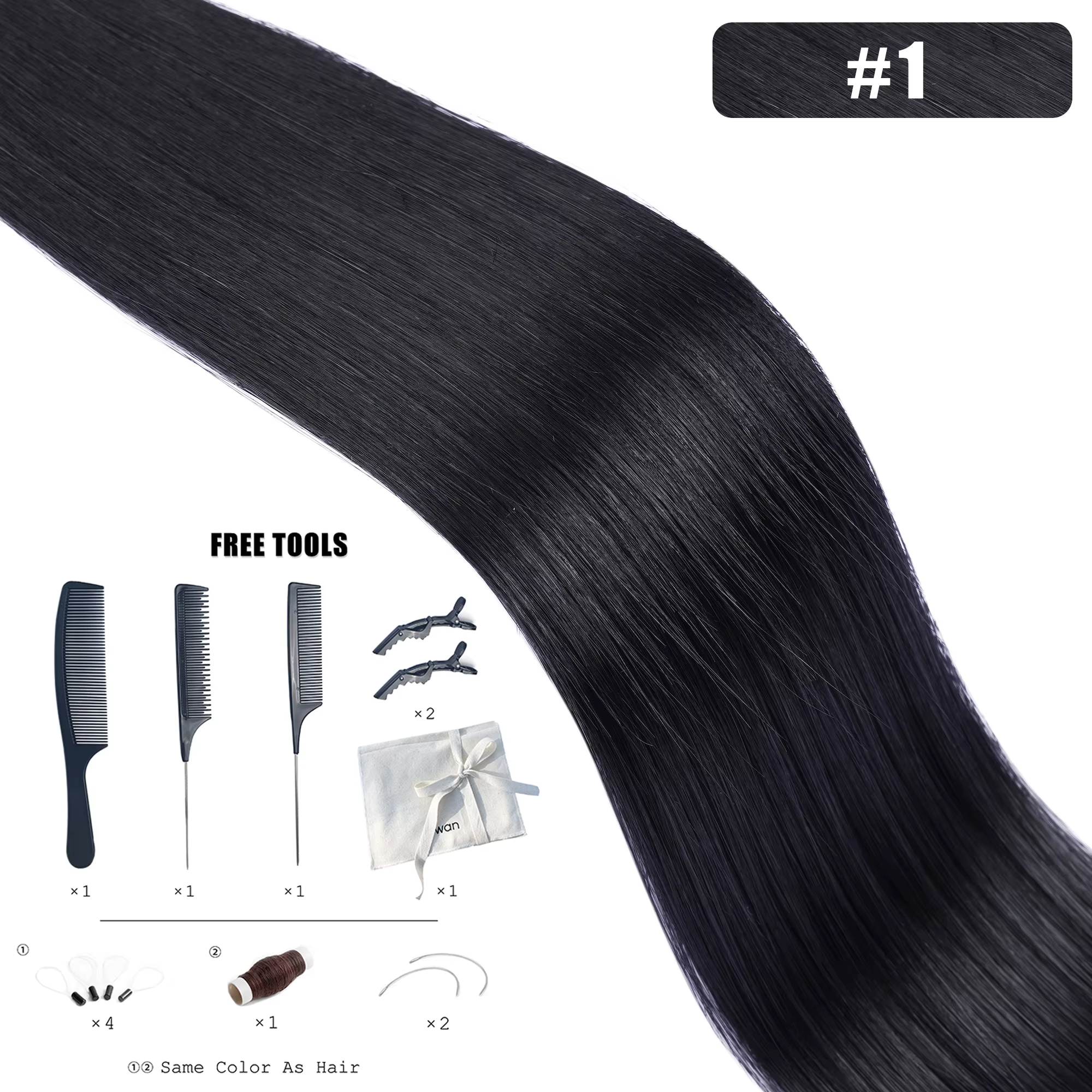 Extensions de cheveux humains Genius Trame 50G Remy cheveux humains Extensions de cheveux brésiliens