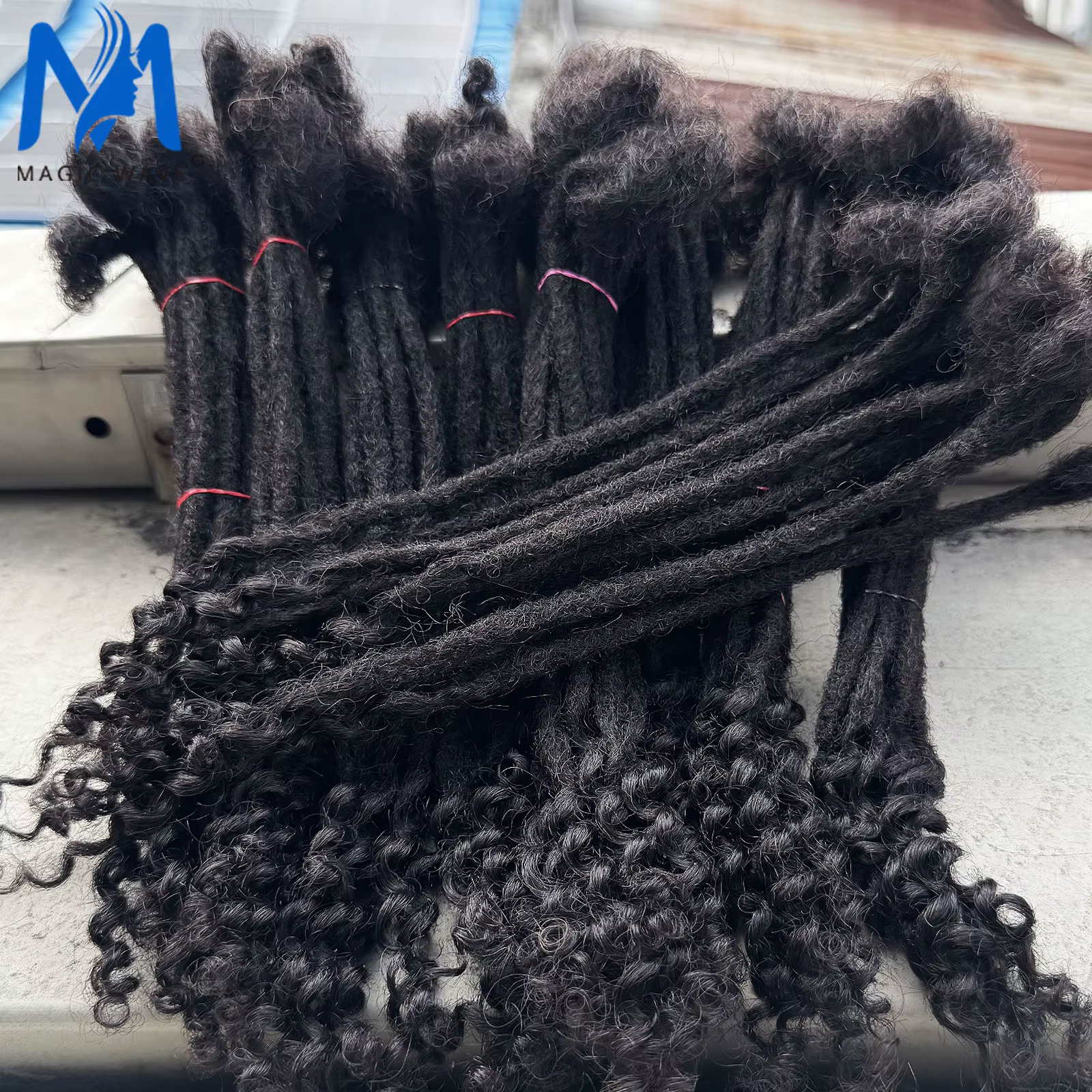 8-14 pouces Locs Dreadlock Extension cheveux humains avec extrémités bouclées 100% Permanent Huamn H