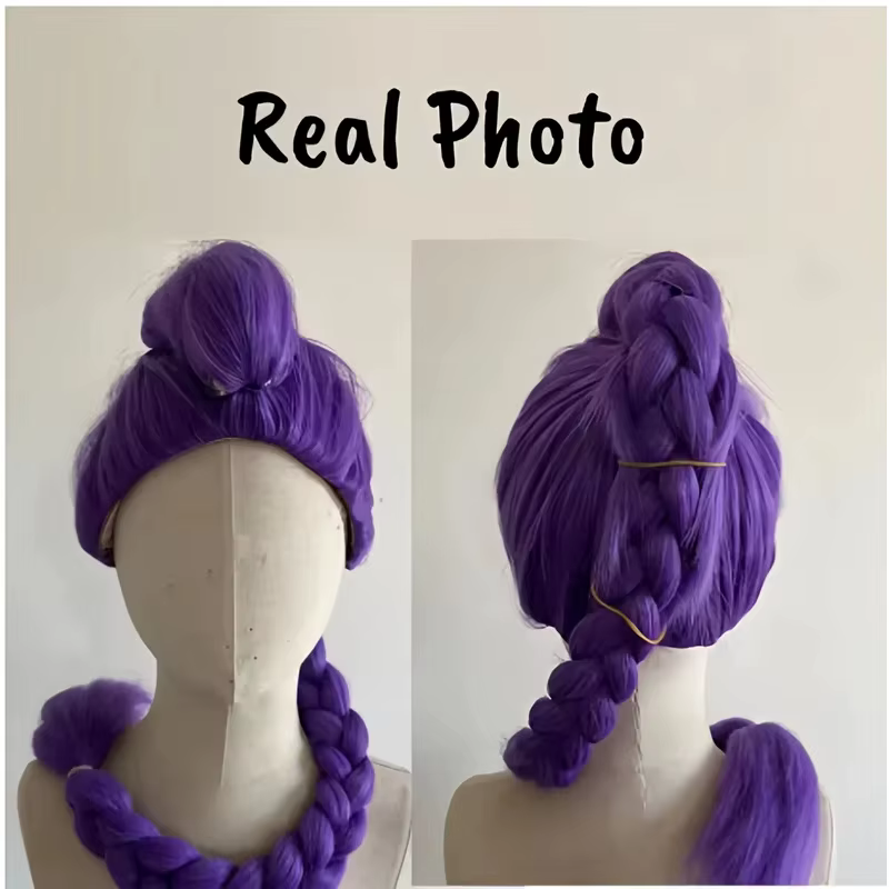 Perruque de Cosplay violette Rumi, personnage de dessin animé amélioré de haute qualité, perruques s