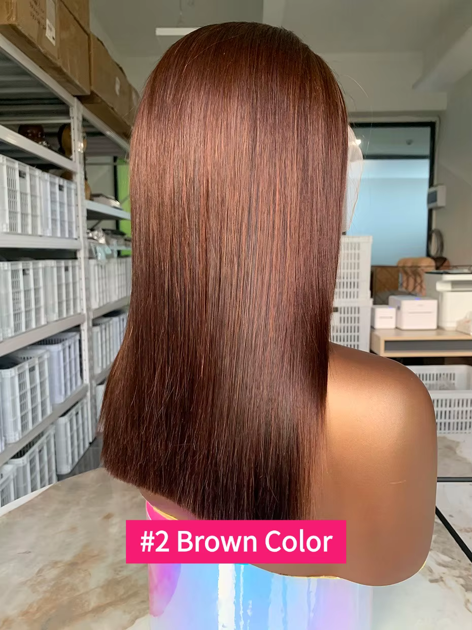 100% 250 densité 13x4 Bob cheveux humains bruts dentelle avant perruque vietnamienne droite 4 couleu