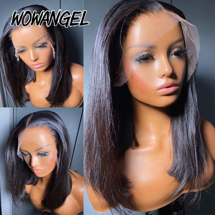 Wow Angel 13x6 HD dentelle avant perruques court Bob droite dentelle frontale perruques de cheveux h
