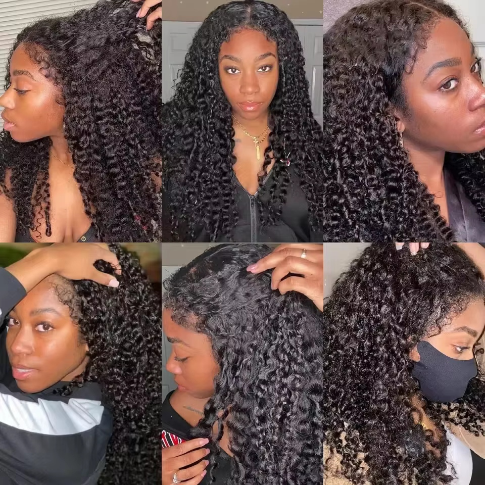 4C bords bébé cheveux dentelle perruques vague d'eau 13x6 HD dentelle frontale perruque 100% cheveux