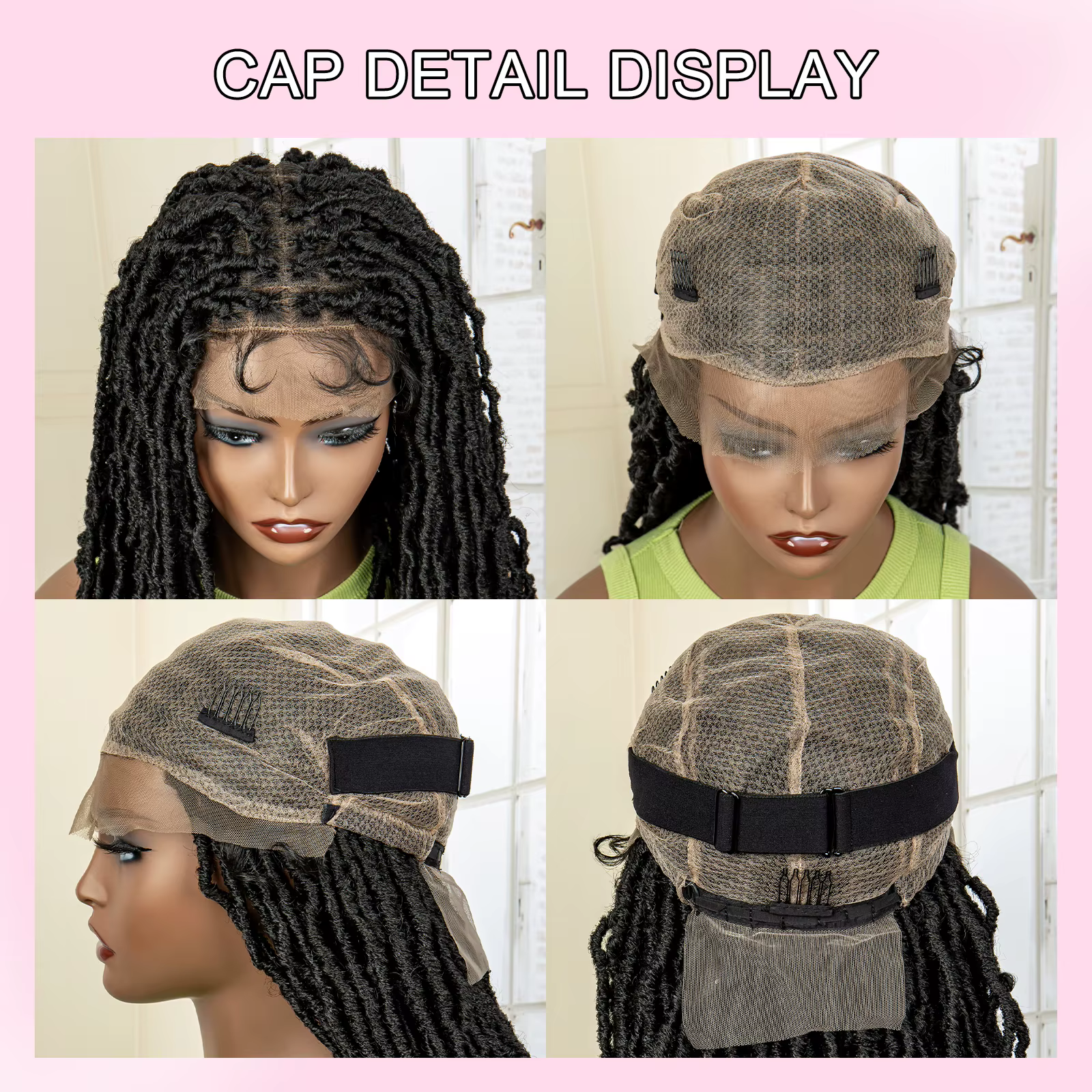 36 pouces couleur rouge Super longue synthétique pleine dentelle tresses perruques Locs Dreadlock bo