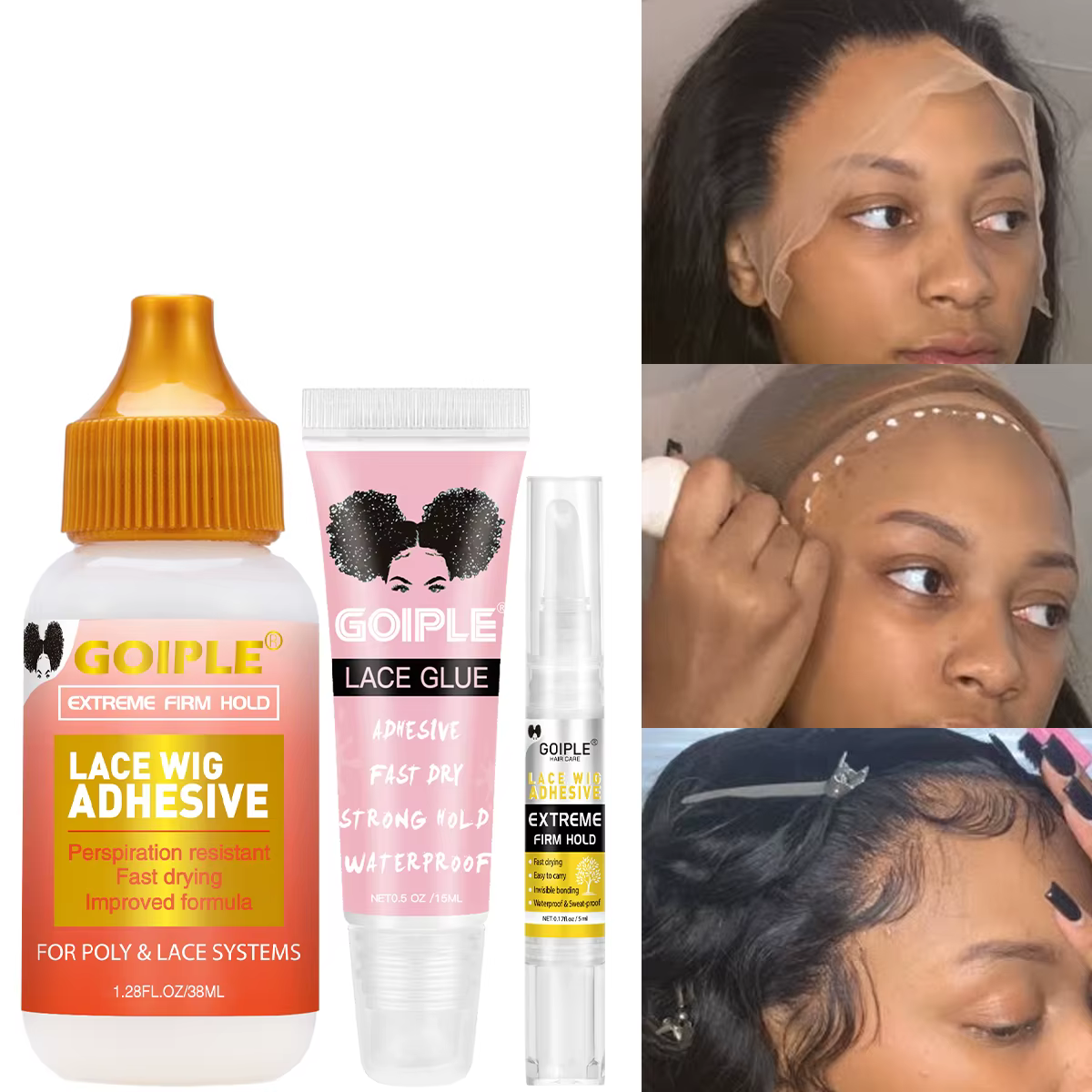 Colle pour perruque imperméable à forte tenue, stylo à colle pour dentelle, colle Invisible pour rem
