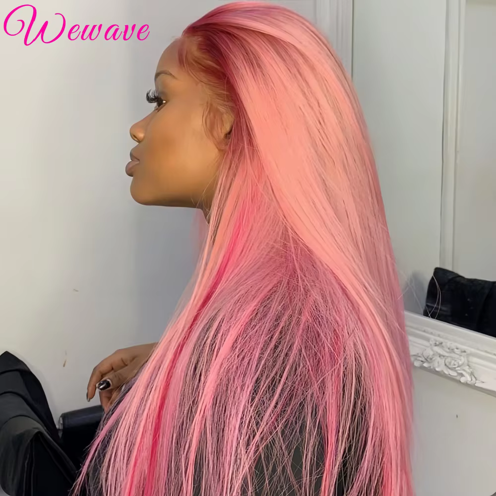 30 36 pouces 13x4 rose dentelle avant perruque cheveux humains 13x6 droite Hd dentelle frontale perr
