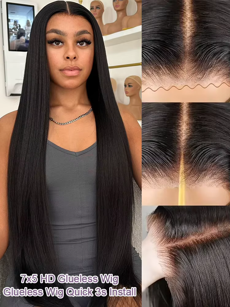 Perruques en cheveux humains vietnamiens pour femmes, densité 300, prêtes à porter, sans colle, liss