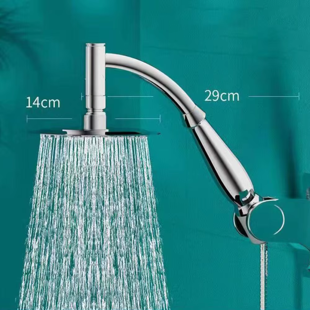 Rallonge de pommeau de douche haute pression, pluie, carré, acier inoxydable, grand, incurvé