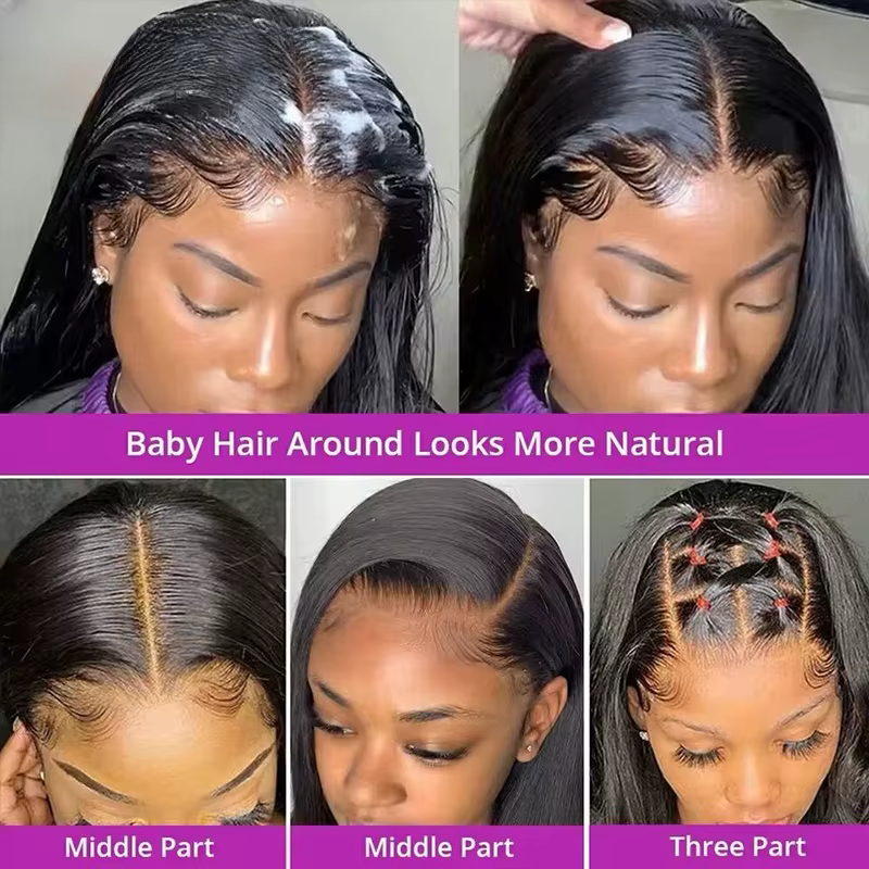 Perruques sans colle Wear Go en cheveux humains, perruque Lace Front 13x6, perruque Lace Front HD tr
