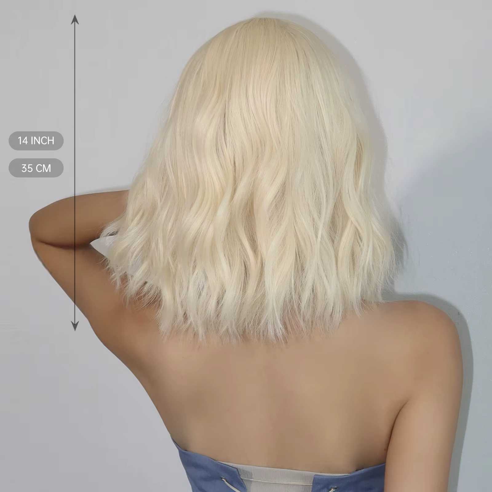 Perruques synthétiques ondulées Bob blondes Beige avec frange, perruques Lolita courtes de Cosplay p