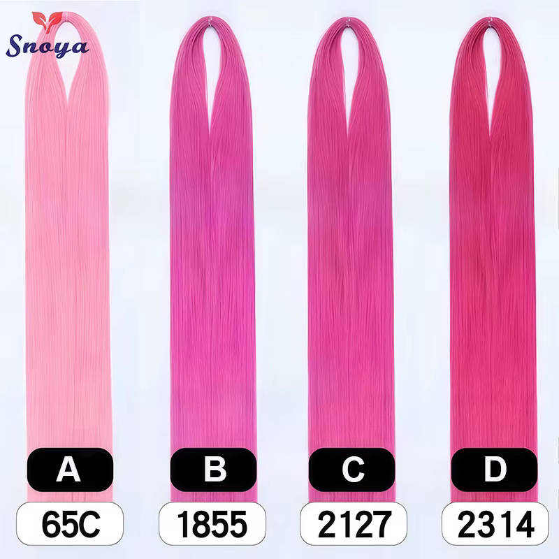 Snoya 120 cm matières premières de cheveux synthétiques 100 couleurs utilisées pour la coiffure de p