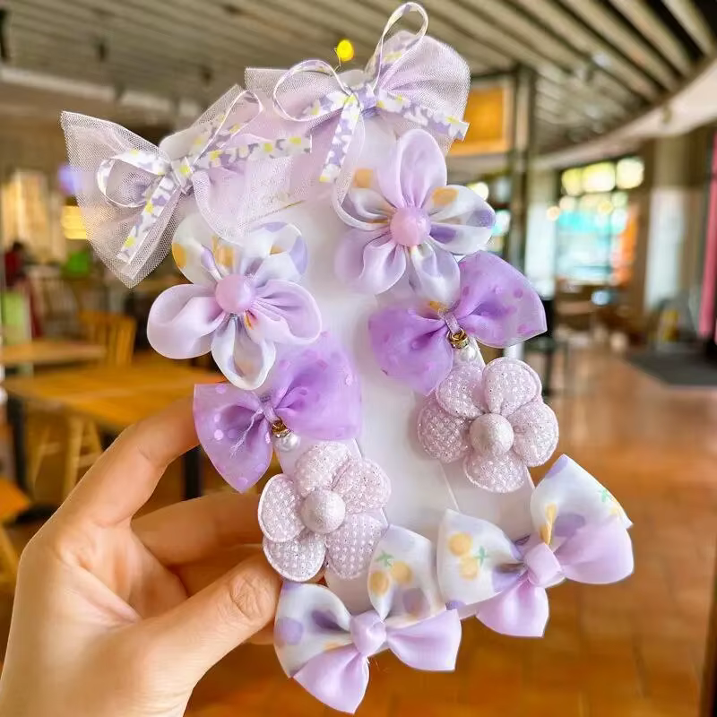 Pinces à cheveux en dentelle pour bébé, 10 pièces/ensemble, nœuds mignons, fleur, épingles à cheveux