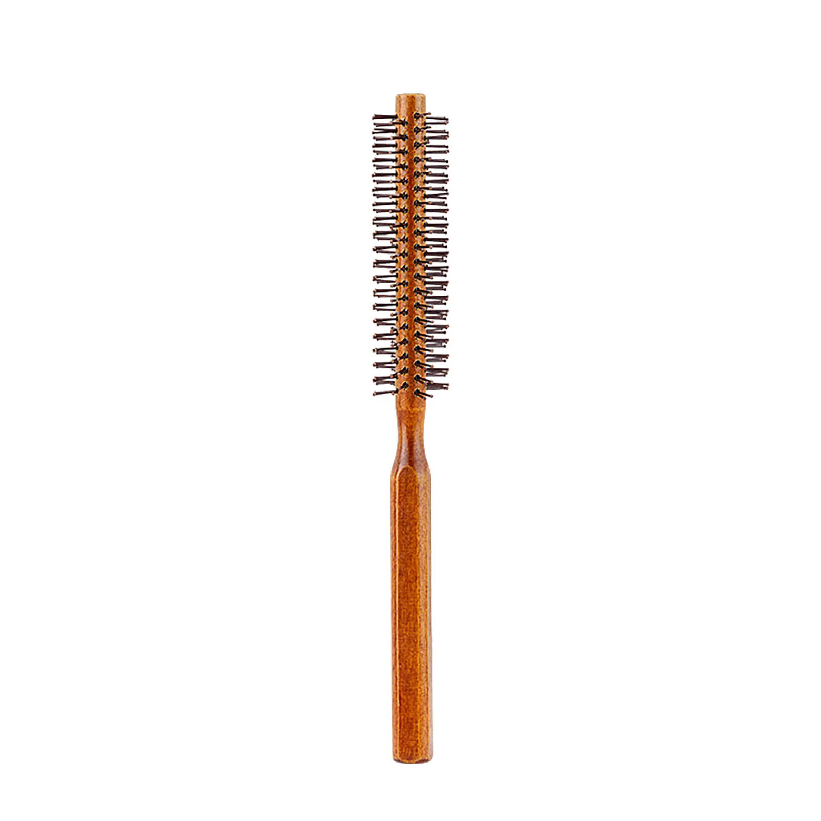 Manche en bois dents en Nylon brosse circulaire peigne à rouleau bouclé racine de cheveux moelleux c