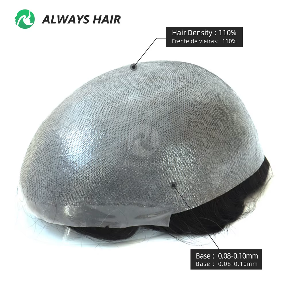 OS21-perruque pour homme, postiche en boucle en V, système de remplacement de cheveux, peau Super fi