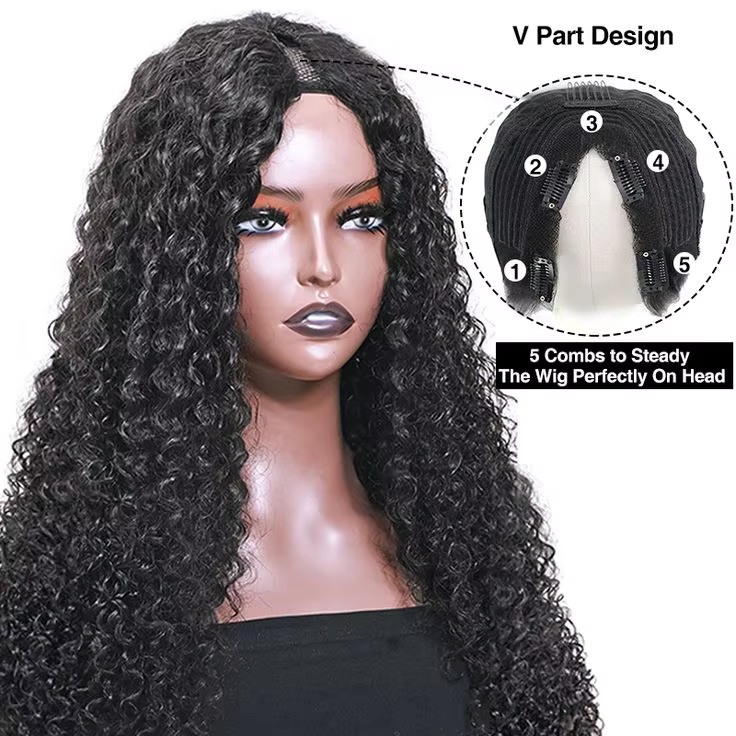 Perruque Brésilienne Ondulée 250 Naturelle, Cheveux Humains, Rapide, Facile à vitation, Sans Colle,