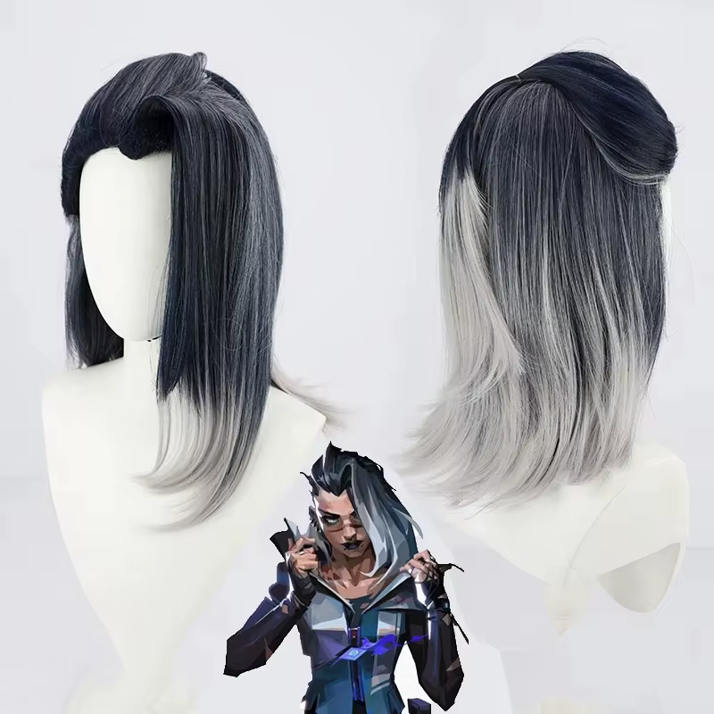 Jeu VALORANT VIPER fondu Cosplay perruque fondu court dégradé résistant à la chaleur cheveux synthét