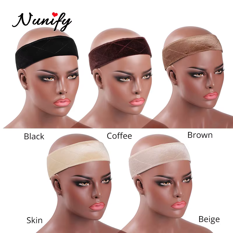 1 pièces perruque Grip bande marron velours bandeau écharpe tête bandeau de cheveux Extra tenir perr