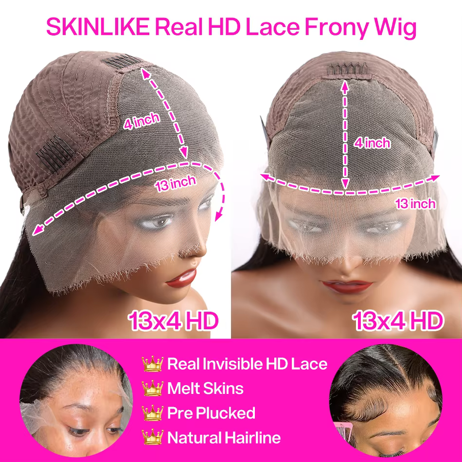 Perruque Cheveux Bouclés Birmanes 13x4 HD Lace Front, Perruque en Cheveux Humains Véritables 5x5 Lac