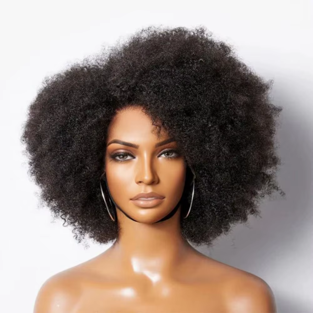Perruques Afro à 250 % de densité pour femmes noires, perruque courte bouclée frisée avec dentelle f