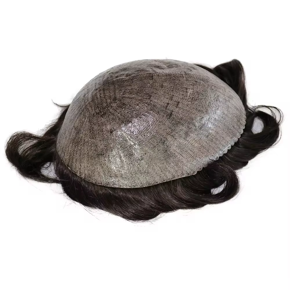 Perruques de cheveux naturels non détectables, naissance des cheveux grise 1b40 1b80, pour vieil hom
