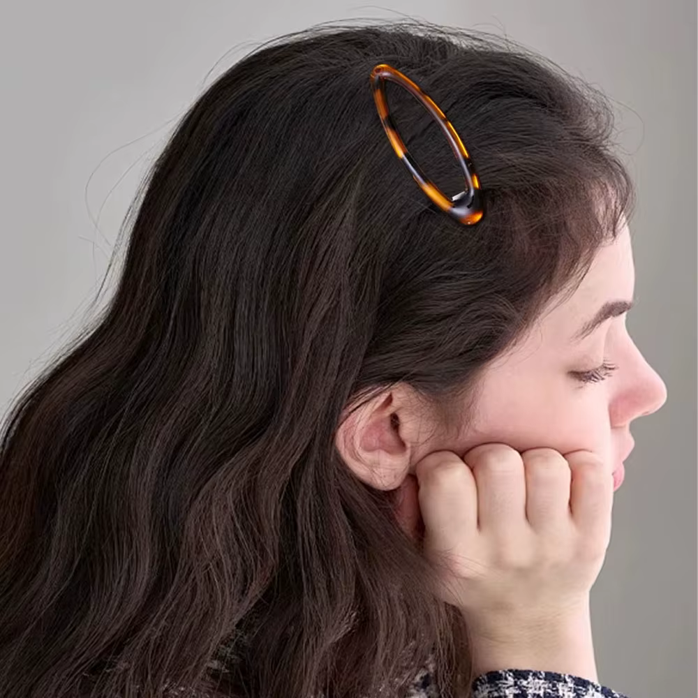 Pinces à cheveux léopard Vintage Y2K, jolie breloque coréenne BB, pince à cheveux ovale à colle impr