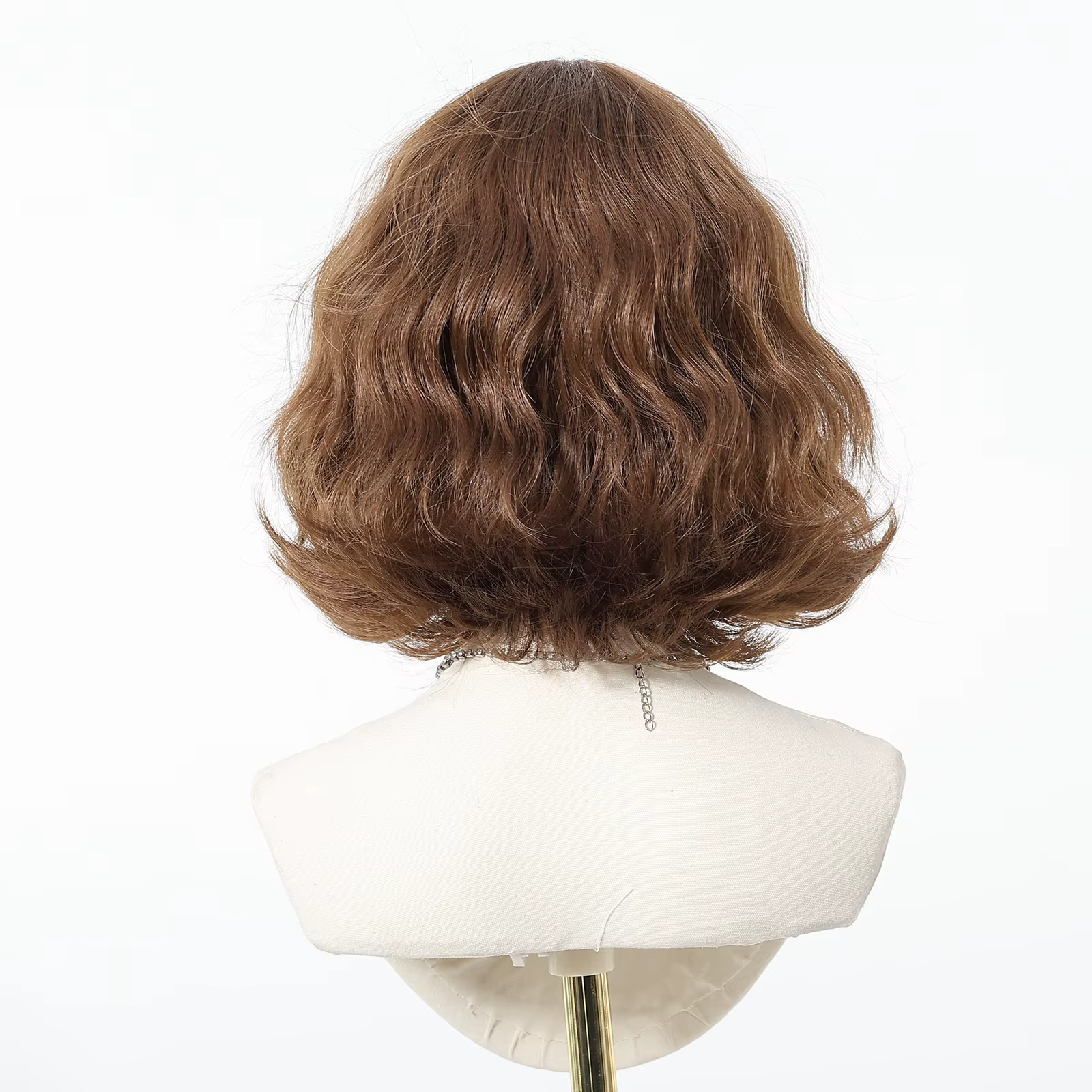 Perruques synthétiques marron miel, perruque courte ondulée pour femmes, faux cheveux naturels quoti