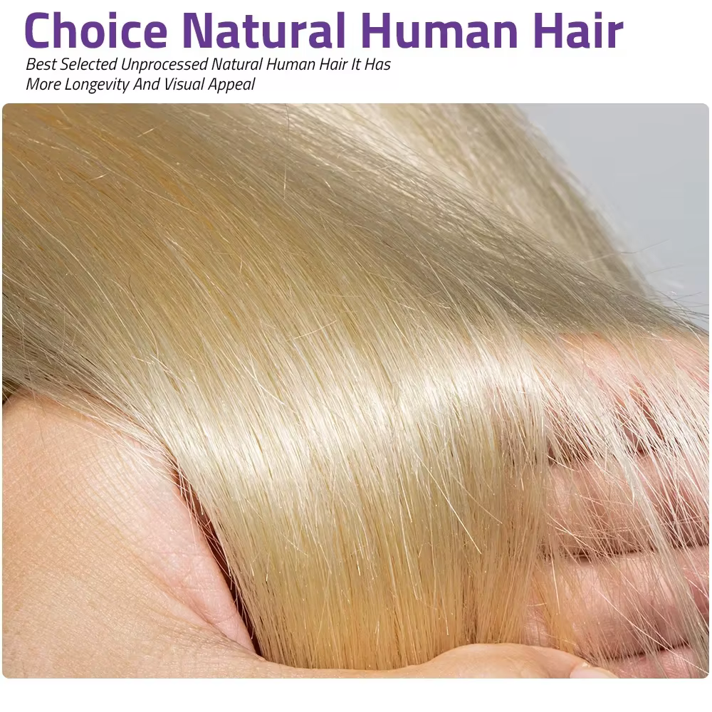 Perruque Lace Closure Wig Body Wave naturelle, cheveux humains, couleur miel 613, blond, 13x6, pour 