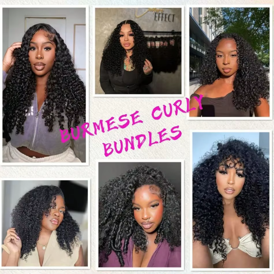 Extensions de cheveux bouclés vierges bruts birmans 12A de 32 pouces, non traités, pour tissage, ond