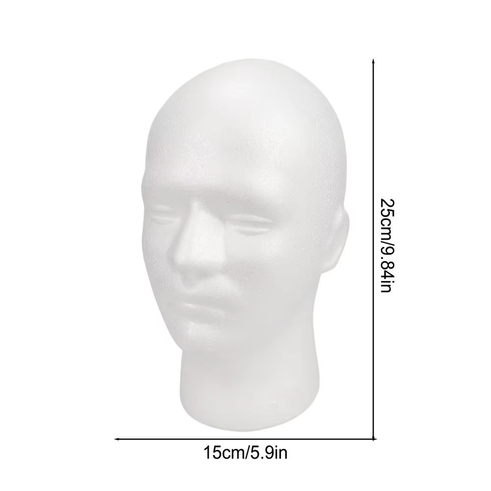 Tête de mannequin pour homme, base ronde, perruques en mousse légère, modèle de tête et affichage de