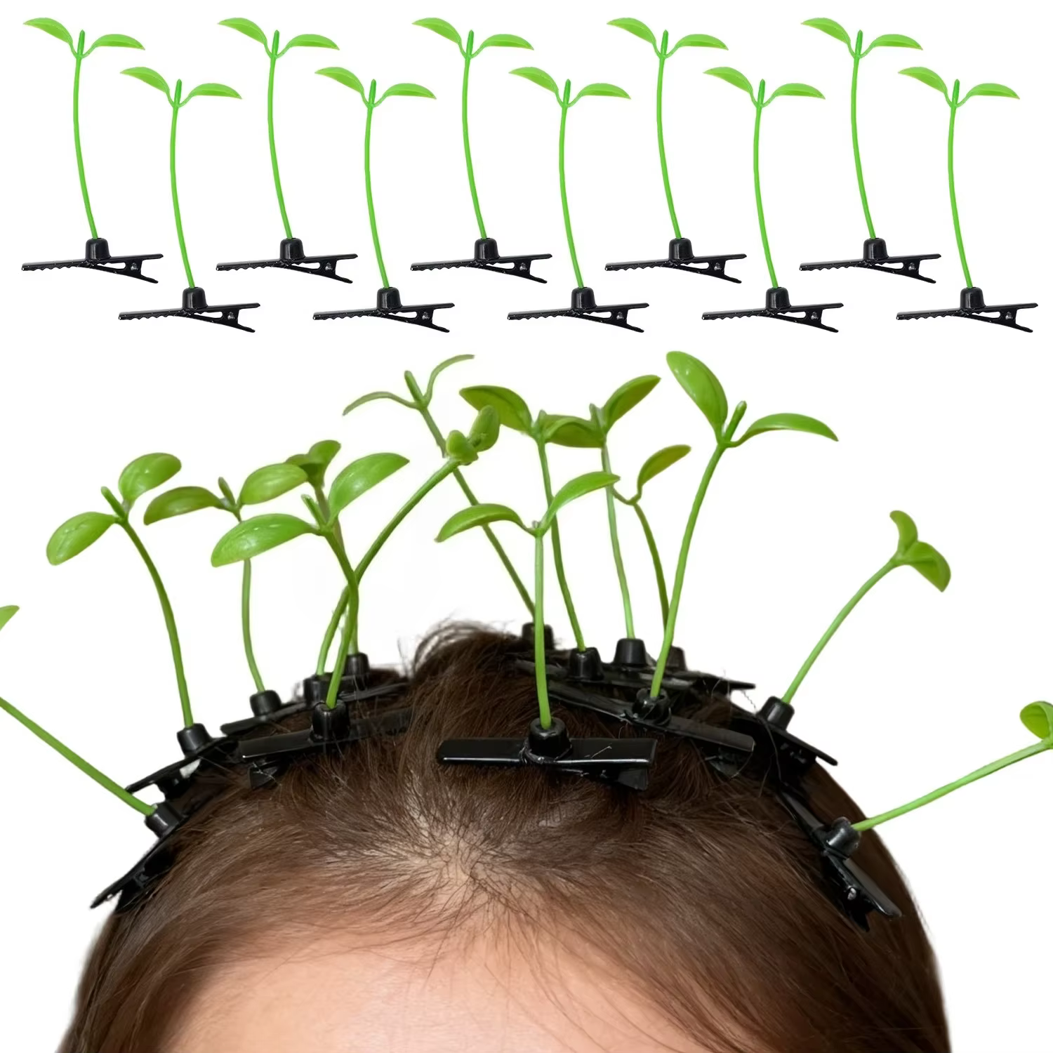 Pinces à cheveux mignonnes en forme de pousses de haricots, accessoires amusants, petites pousses de
