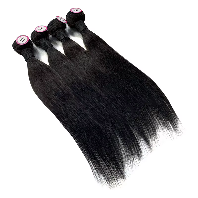 Mèches brésiliennes naturelles Remy vierges non traitées de qualité 12A, Extensions de cheveux lisse