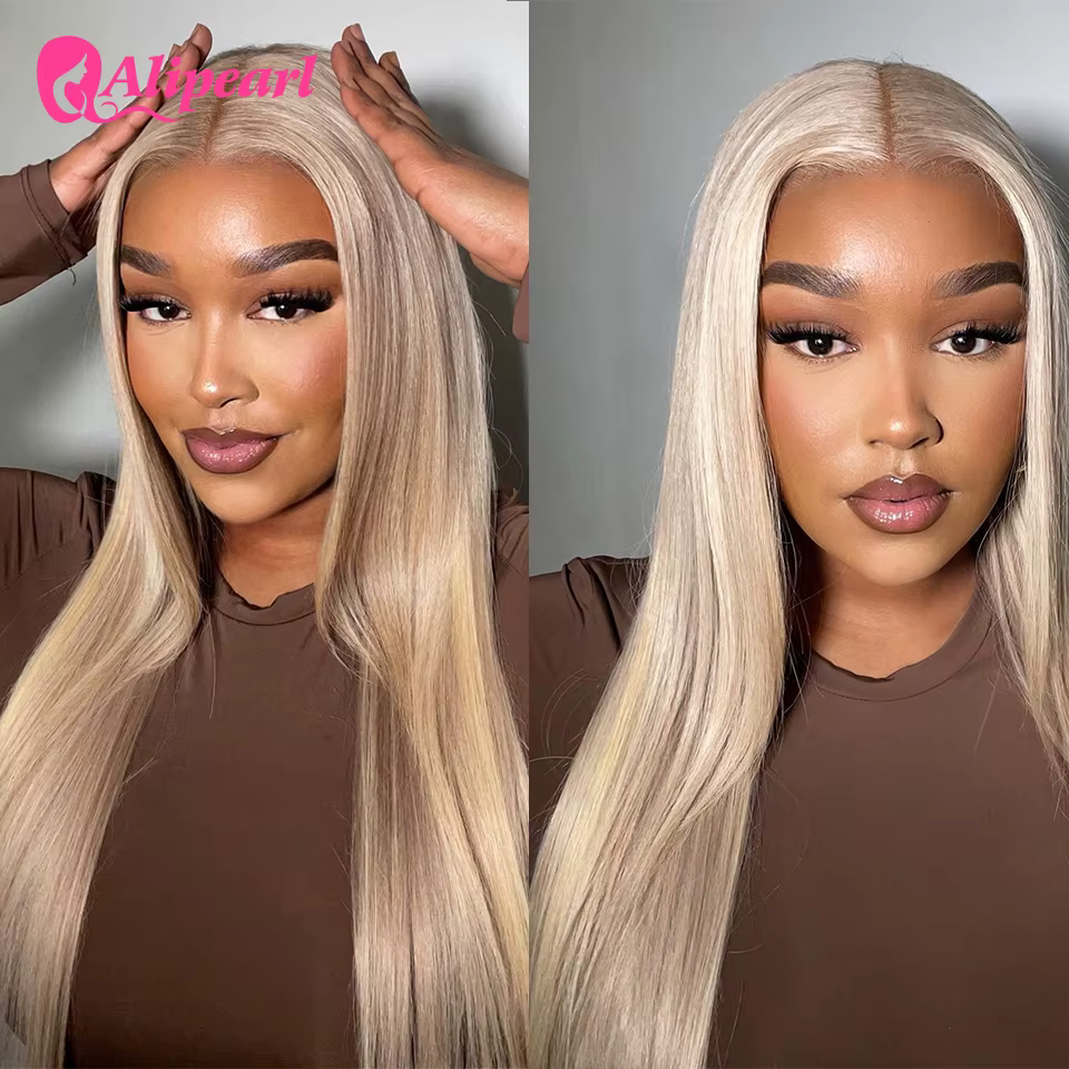 AliPearl Hair-Perruque Lace Front Wig Péruvienne Naturelle Lisse, 5x5, P18/613, avec Closure Transpa