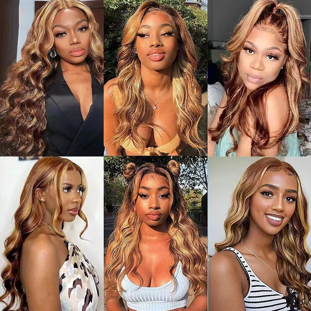 Extensions de Cheveux Humains Brésiliens Non Traités, Ondulés, Ombrés, 16A, 1, 3, 4 ou 5 Pièces, Lot