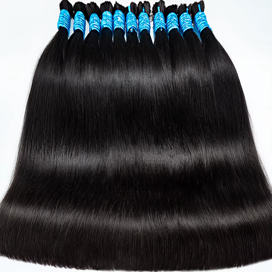 Pas de trame 100% naturel réel Extensions de cheveux humains Remy cheveux humains en vrac non transf