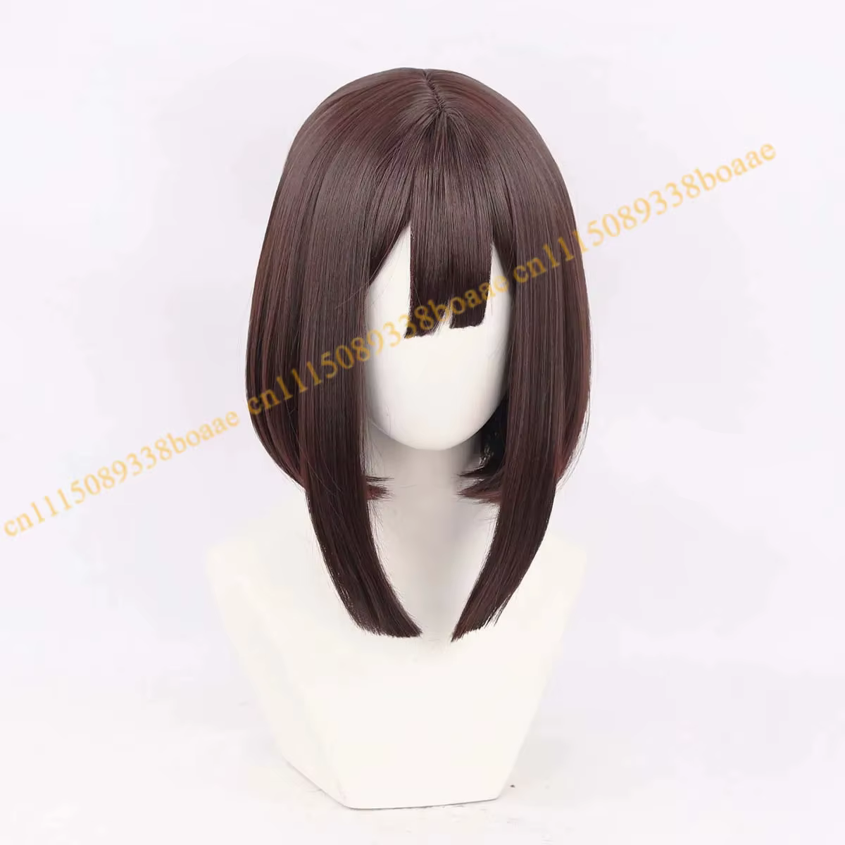 Pomni The Circus – Perruque de cosplay synthétique pour femmes, cheveux courts bruns de 38cm, style 