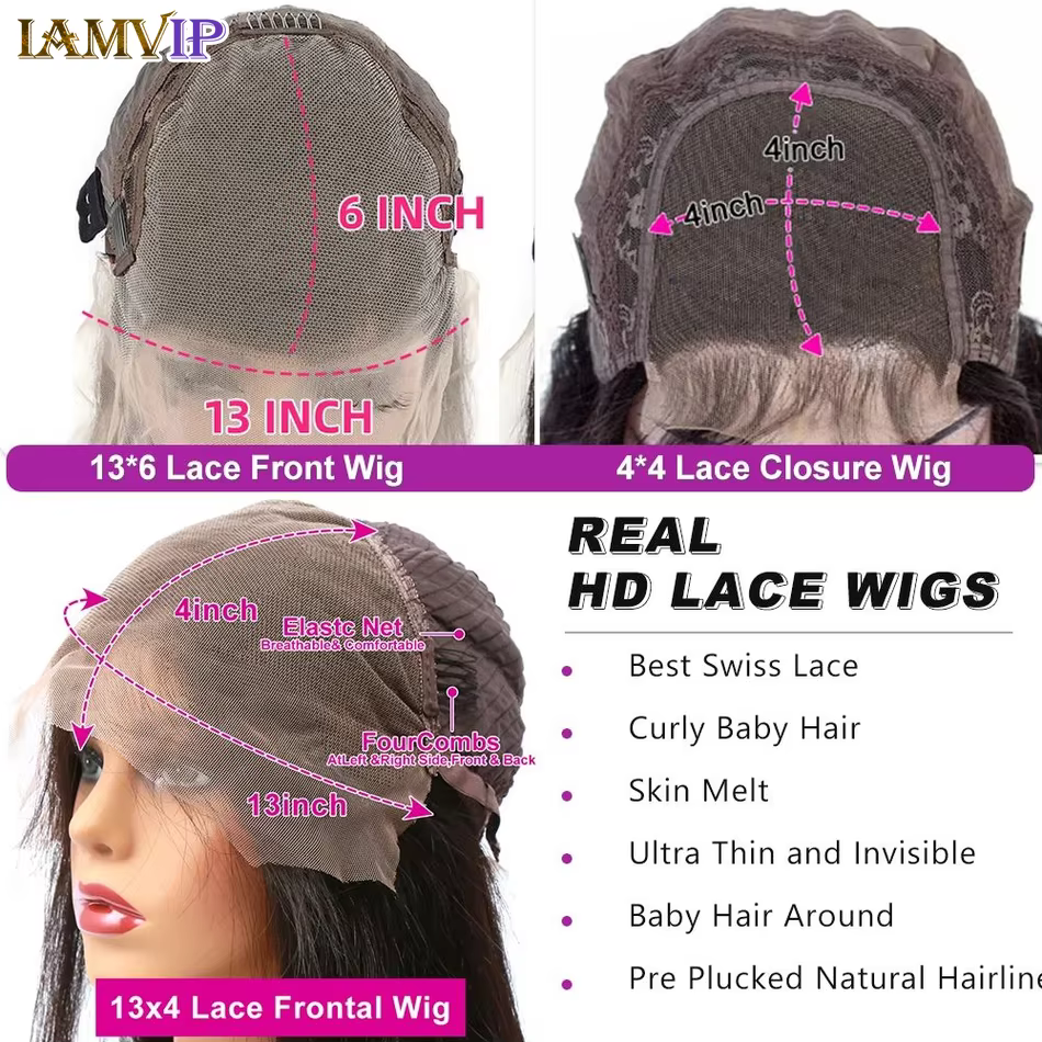 250% 30-36 pouces vague de corps 13x6 Hd frontale cheveux humains pré-plumé dentelle brésilienne Rem