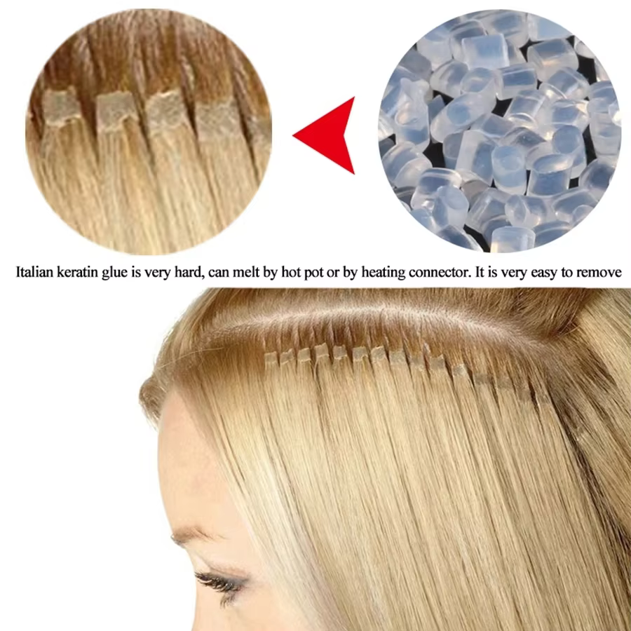 Colle KerBrian italienne pour extension de cheveux humains, meilleure qualité, granulés jaunes, perl