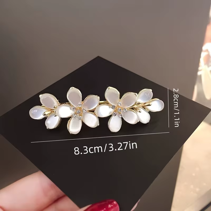 Pince à cheveux Vintage en strass Floral, 1 pièce, adaptée à toutes les saisons, parfaite pour les m