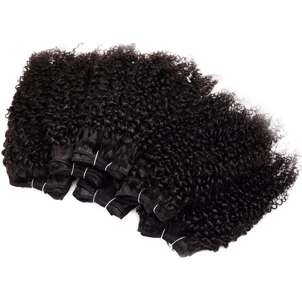 Mèches brésiliennes naturelles crépues bouclées, Double tirage, Extensions de cheveux vierges 100% n