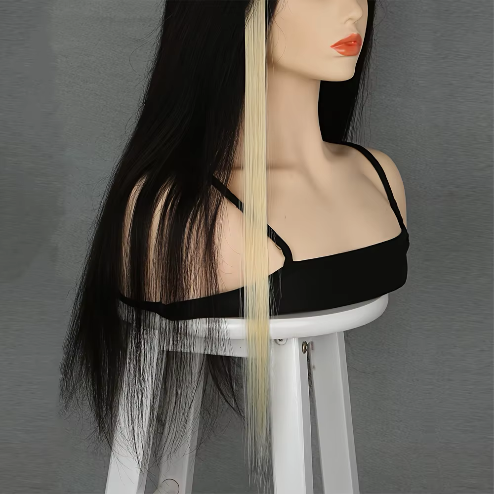 Extensions capillaires synthétiques longues et lisses à clips, 5 pièces/ensemble, pour femmes, Hallo