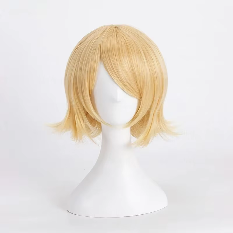 Rin Len Cosplay Rin Len perruque courte blonde résistant à la chaleur cheveux synthétiques Anime Cos
