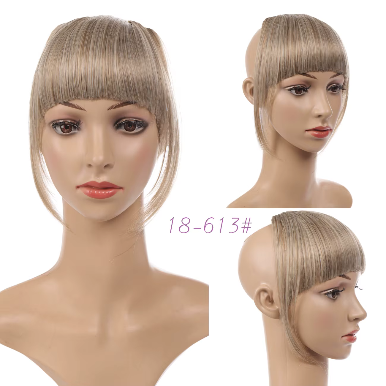 Allahefy-Extensions de Cheveux à Frange Noire, Faux Cheveux Émoussés Synthétiques, Extension de Chev
