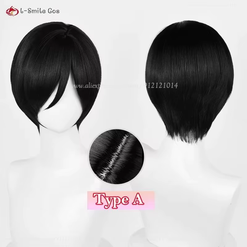 Anime Ada Wong Cosplay perruque Ada Wong perruques Cosplay 32 cm court noir résistant à la chaleur c