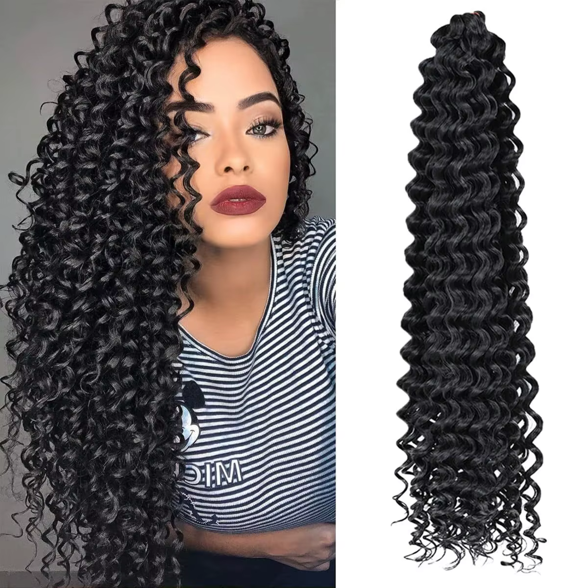Afro Kinky Burmese Deep Curly Knotless Pre-Separated Crochet Feather Hair Extensions Curly Human Hai