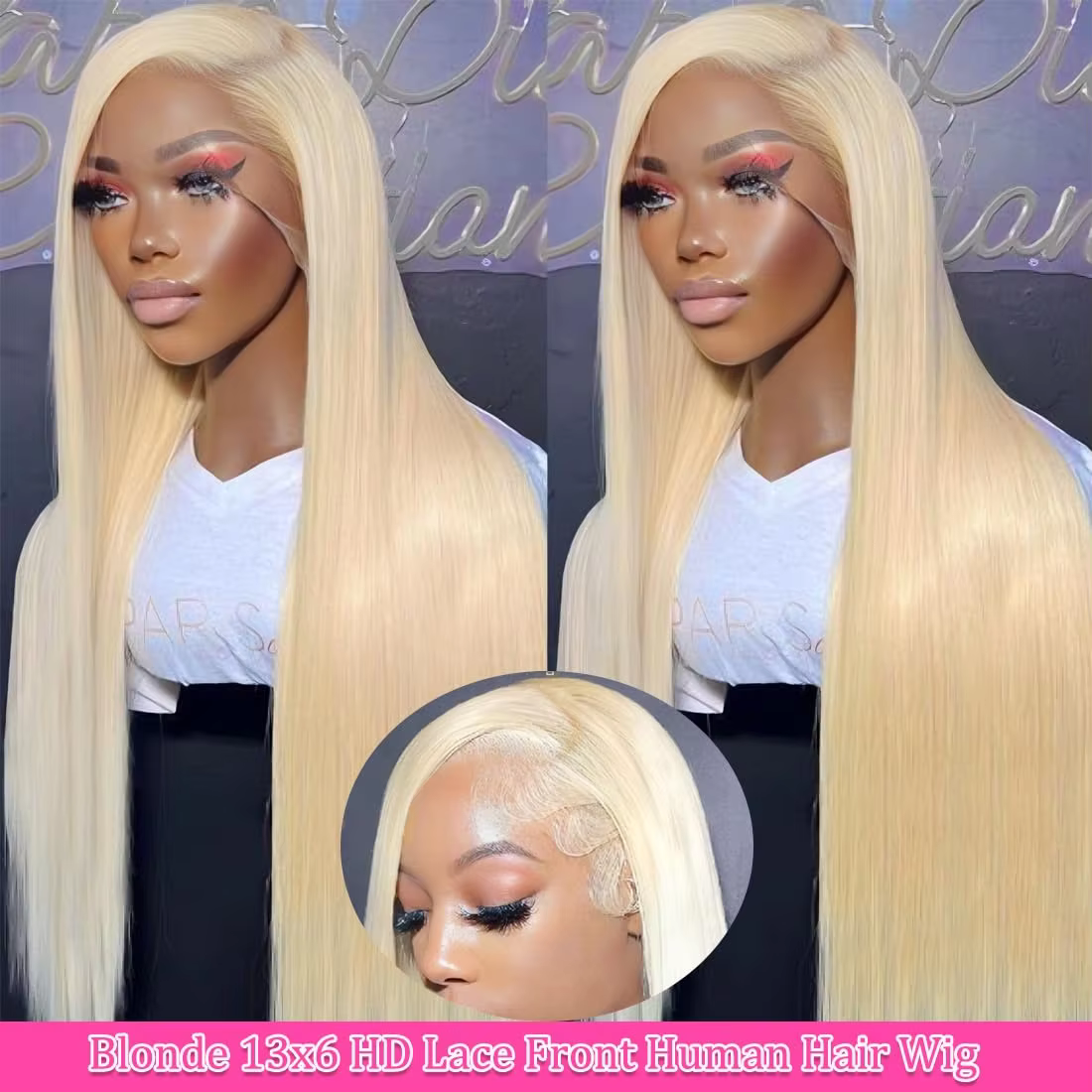 Perruques en cheveux humains brésiliens 13x6 HD transparentes, avec dentelle frontale complète, coul
