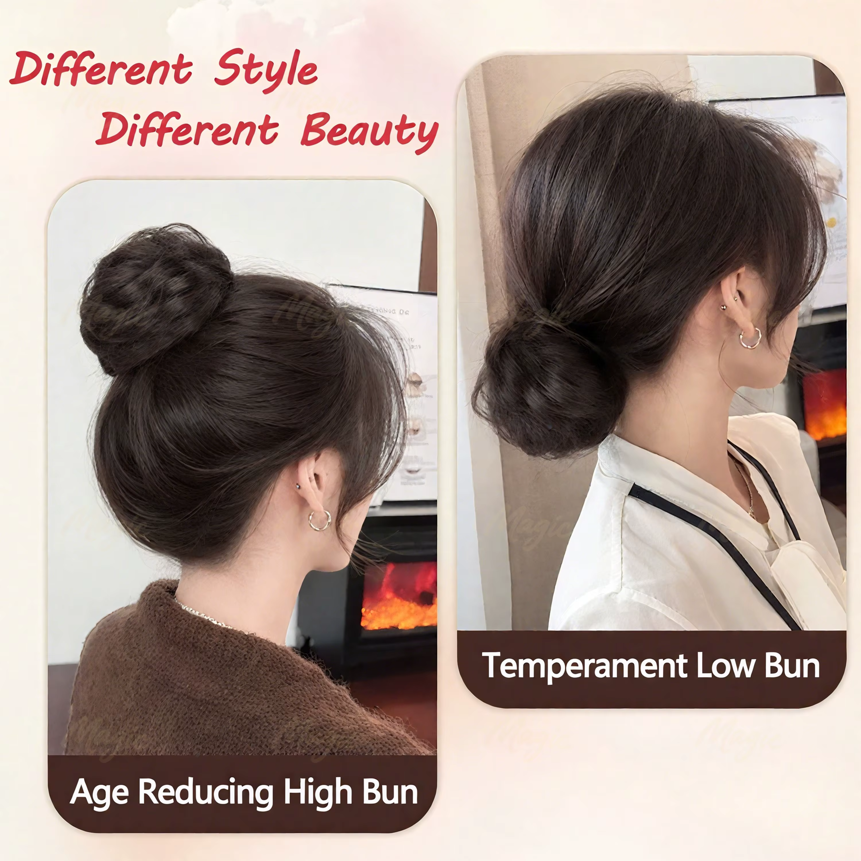 Chignon en Fiber synthétique haute température, quatre couleurs en vente, accessoire pour cheveux po