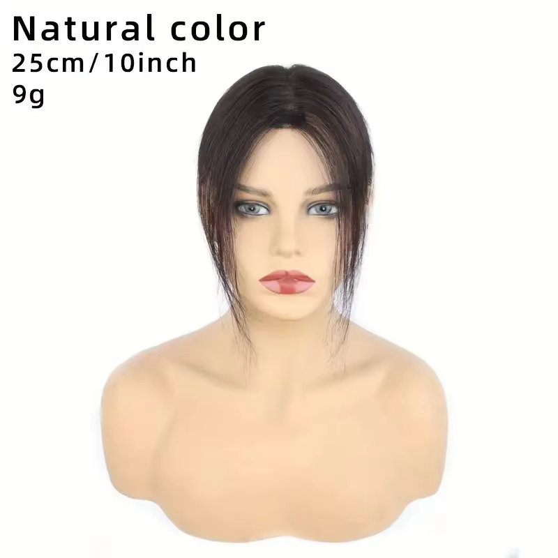 Topper de cheveux pour femmes, postiche droite Durable faite à la main avec naissance des cheveux na