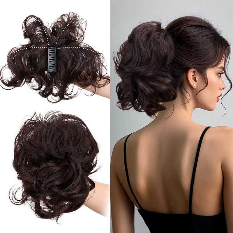 WIGSIN synthétique élégant polyvalent bouclés queue de cheval griffe pince dans l'extension de cheve