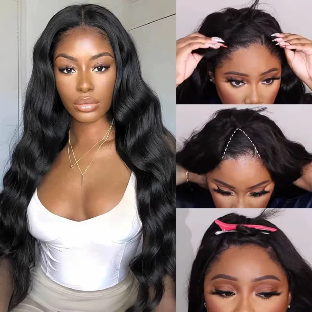 Perruques V-Part sans couture, ondulées, densité 200 %, cheveux brésiliens améliorés, 32 pouces, che