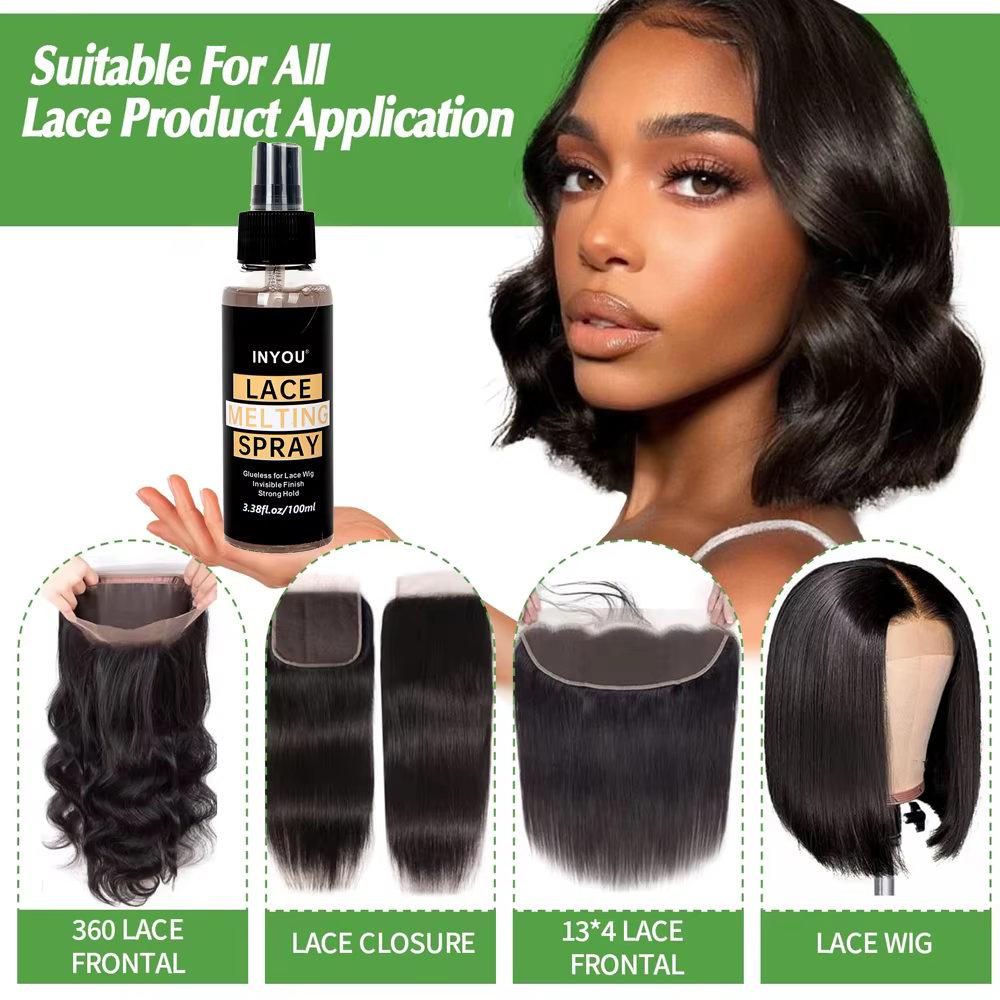 4 pièces accessoire de perruque colle de perruque avant de dentelle, Spray de fusion de liaison de d