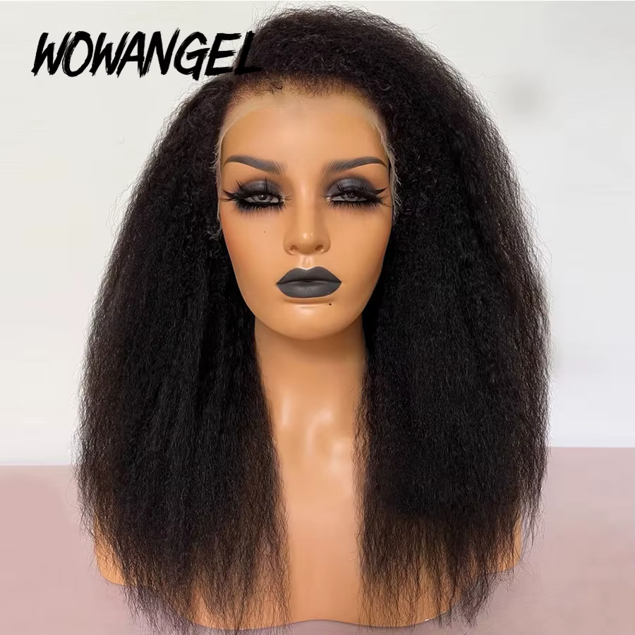 13x6 HD Lace Full Frontal 4C Kinky Baby Hair 250% / 180% Afro Kinky Straight HD Full Frontal Wig Rem
